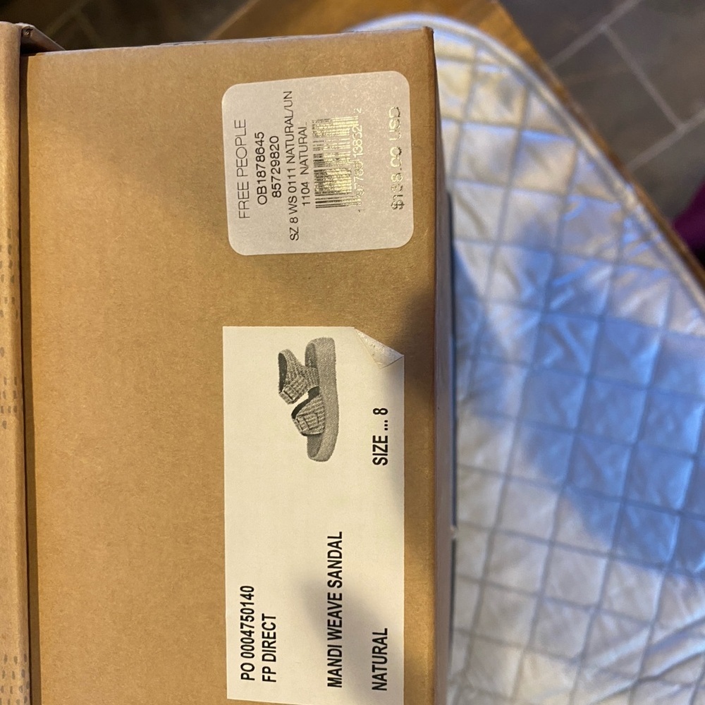 NIB Free People Tan Weave Sandals with Buckle​ - Picture 6 of 6